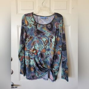 Vera Wang Simply Vera Wang Colorful Abstract XL Top